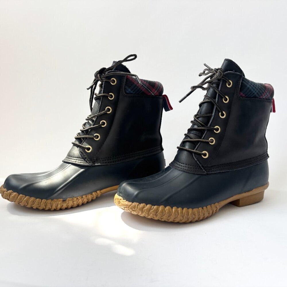 Tommy Hilfiger Lace Up Rubber Sole Lace Up Russel Rain Ankle Boots - Sz 8 - Picture 9 of 16